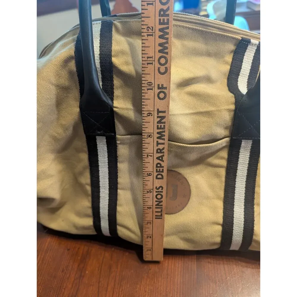Heritage Supply Co. x Jimmy John's tan canvas weekender duffel bag
